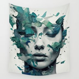 Experimental Shades Of Green: a canvas art print Wall Tapestry