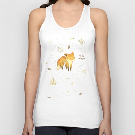 Lonely Winter Fox Unisex Tank Top
