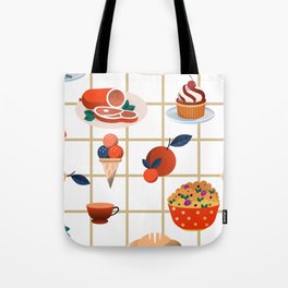 food_pattern_template_colorful_classic_decor Tote Bag