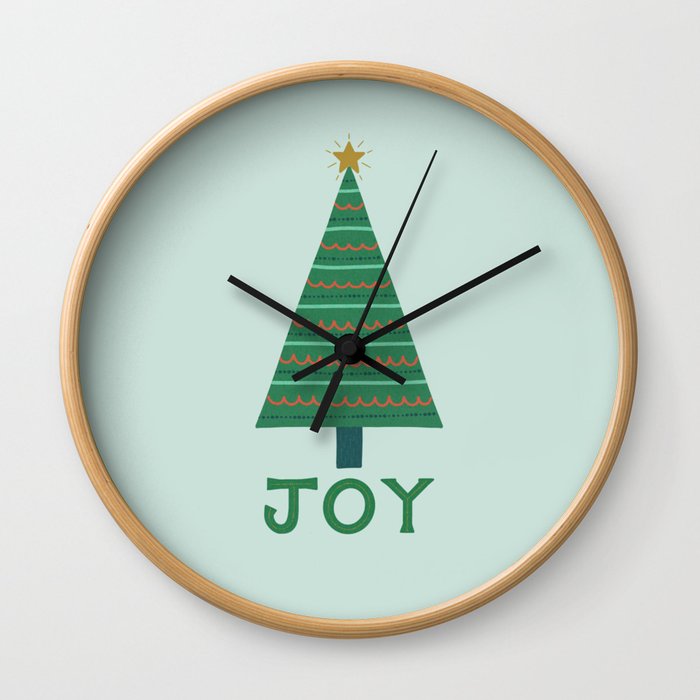 Joy Christmas Tree Wall Clock