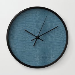 Turquoise Alligator Leather Print Wall Clock
