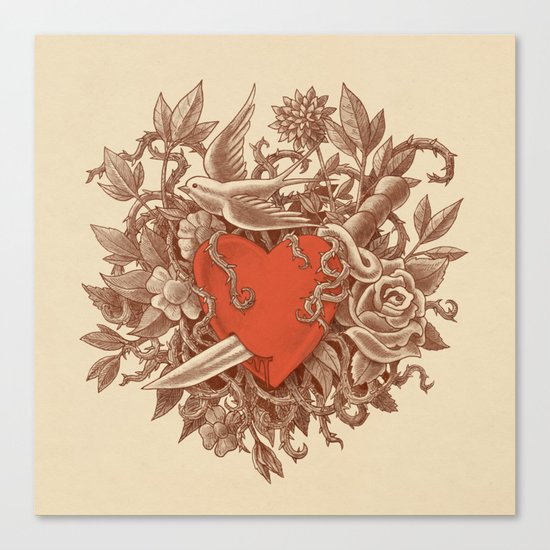 Heart of Thorns Canvas Print