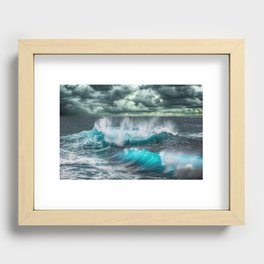 BLUE OCEAN WAVE SKY  Recessed Framed Print