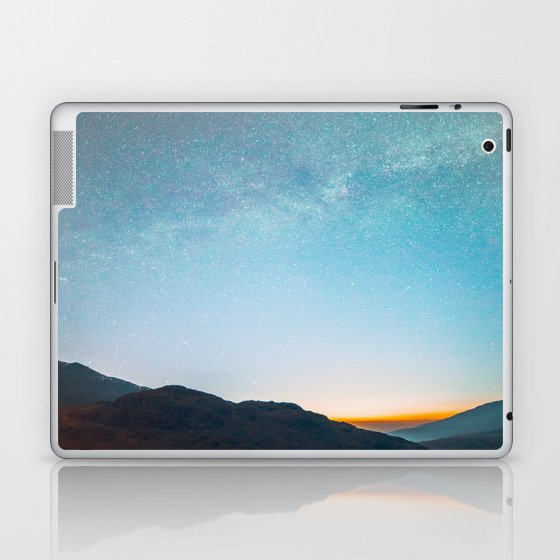 Milky Way Galaxy Star Sky Above Mountain Range Sunset Laptop & iPad Skin