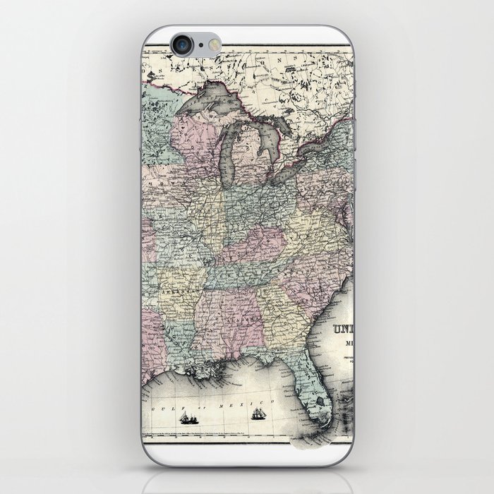  United States shewing the military stations, forts-1861 vintage pictorial map  iPhone Skin