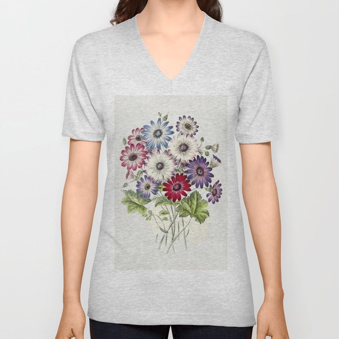 Colorful Chrysanthemums V Neck T Shirt