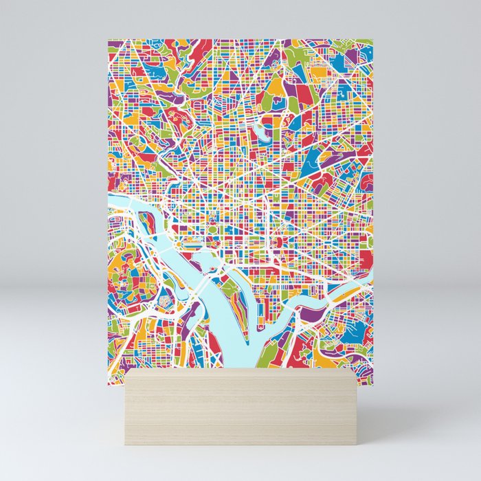 Washington DC Street Map Mini Art Print