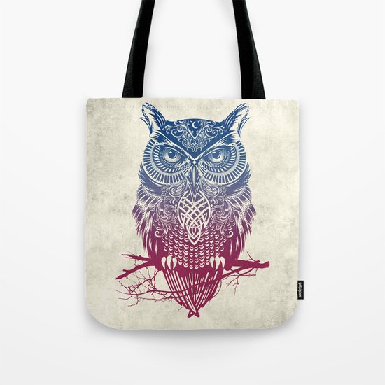 Evening Warrior Owl Tote Bag