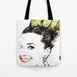 Classical Beauty, Fashion Painting, Fashion IIlustration, Vogue Portrait, Black and White, #13 Tote Bag