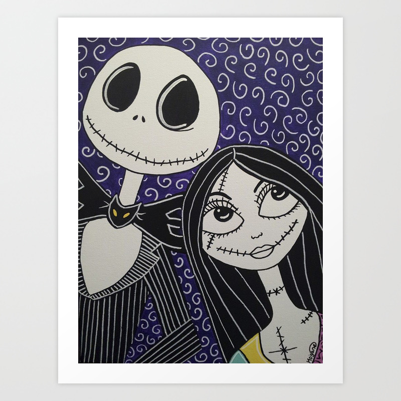 Jack Skellington And Sally Art Print By Kittyog Society6