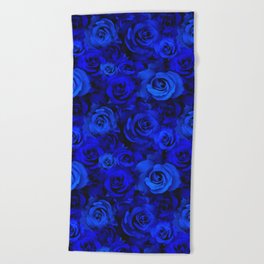 Blue Roses Beach Towel