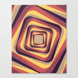 Retro Abstract Spiral Pattern - Yellow, Purple, Violet, Red Canvas Print