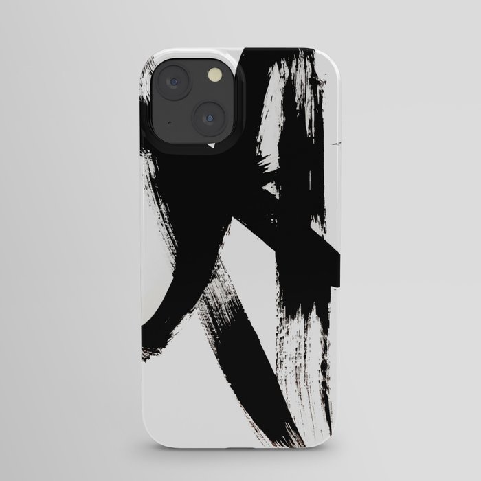 Brushstroke 2 - simple black and white iPhone Case