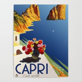 Capri — retro vintage travel poster Poster