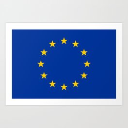 European Union EU Flag Art Print | European, Graphicdesign, Digital, Europe, Blue, Stars, Patriotism, Europa, Patriotic, Europeflag 