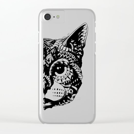 Cat Head Clear iPhone Case