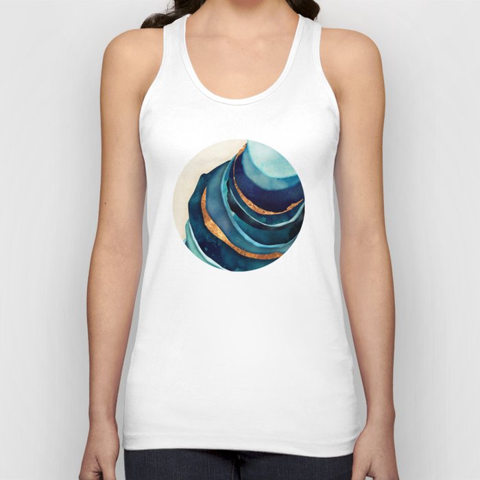 Abstract Blue with Gold Tank Top