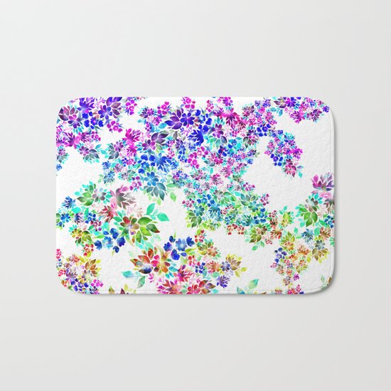 Watercolor Lei Bath Mat