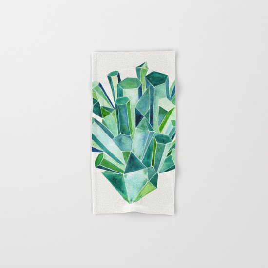 Emerald Watercolor Hand & Bath Towel