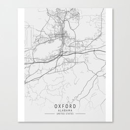 Oxford Alabama city map Canvas Print