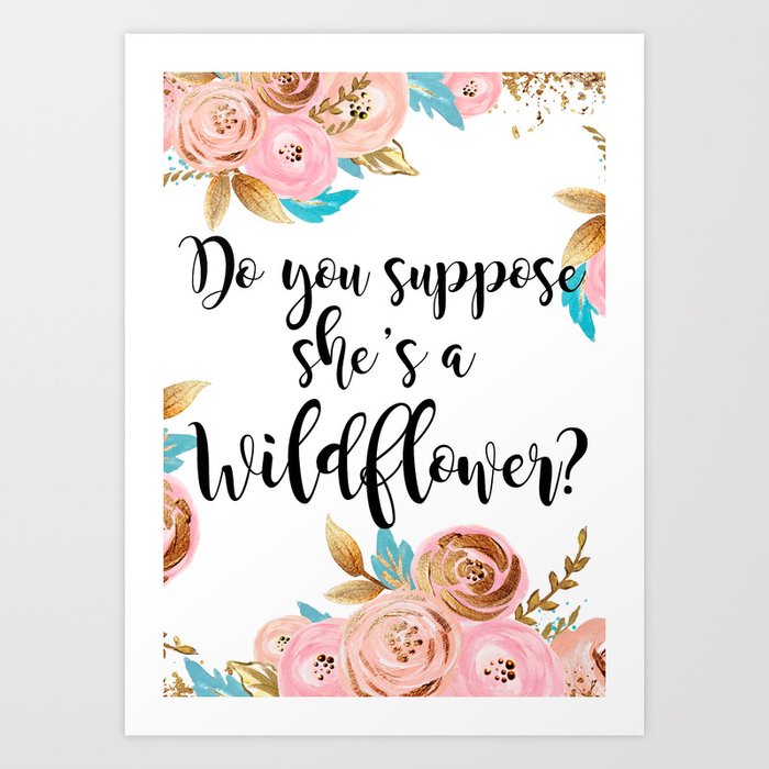Blush and gold wildflower Art Print
