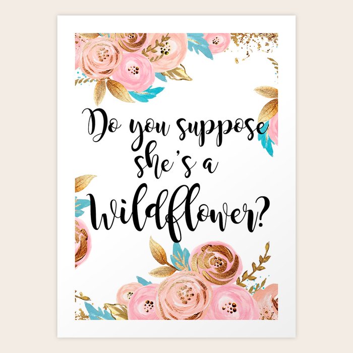 Blush and gold wildflower Art Print by Peggie Prints Society6