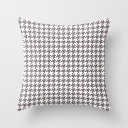 Warm Gray Houndstooth Throw Pillow