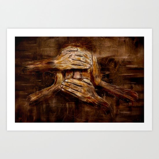 No see - No hear - No speak ! Nothing ! Art Print