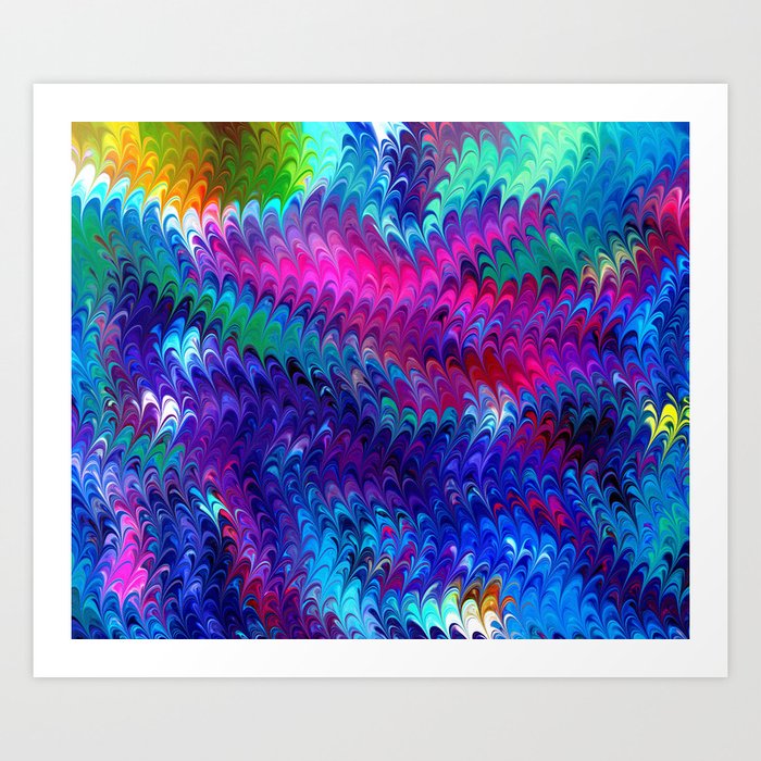 Colorful abstract waves Art Print