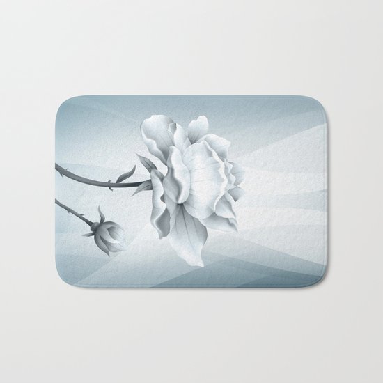 White Rose In Lovely Light Bath Mat