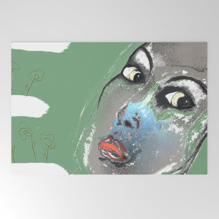 Lady Green Welcome Mat By Annasavart Society6