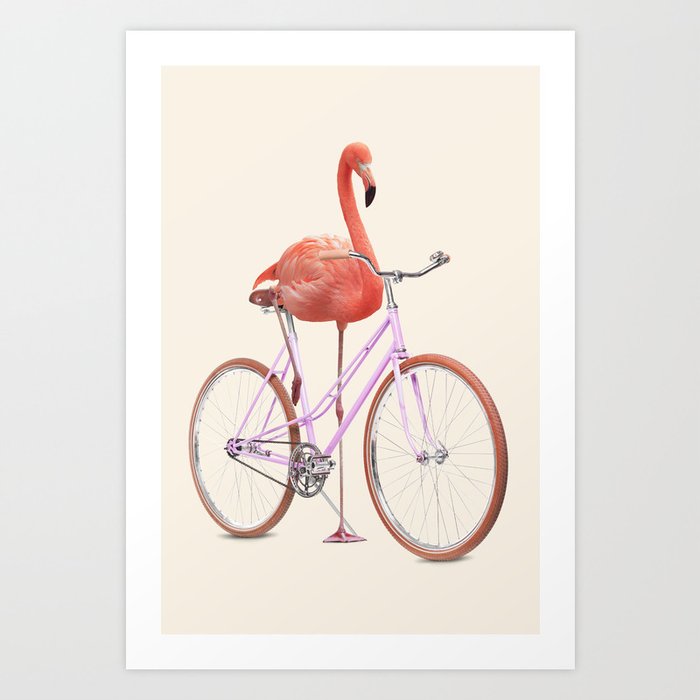 FLAMINGO BIKE Art Print by JONAS LOOSE Society6