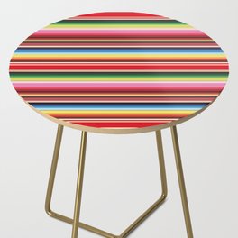 Serape Saltillo Mexican sarape blanket vibrant colorful stripes zarape lines modern zerape Side Table