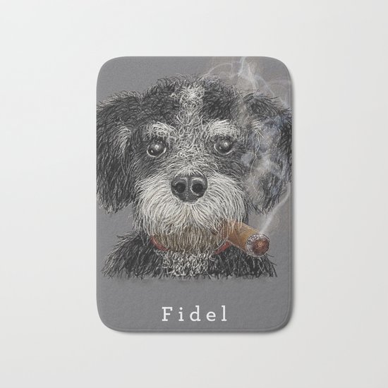 Fidel - The Havanese is the national dog of Cuba Bath Mat