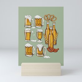 Beers and Cheers in Muted Green Mini Art Print