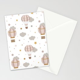 Nursery Hot Air Ballons Stationery Cards