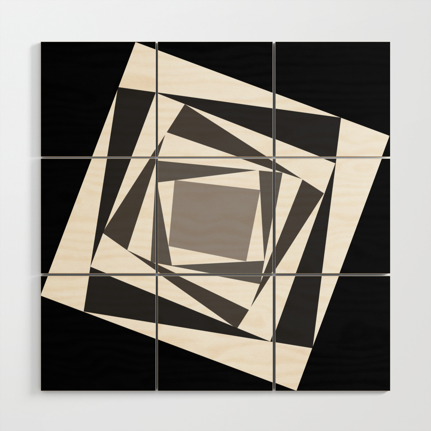 Abstract Black White Squares Wood Wall Art By Lorasi Society6