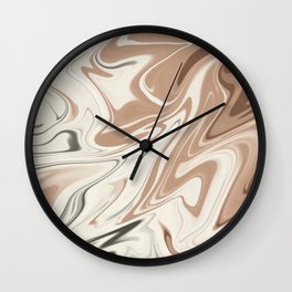 Milk chocolate fluid abstract Wall Clock