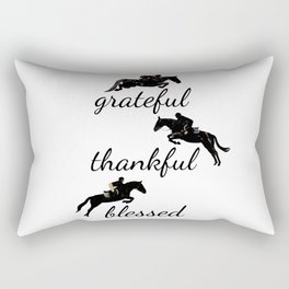 Grateful Thankful Blessed Horse Jumping Rectangular Pillow