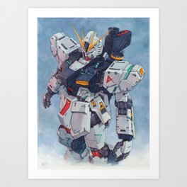 Nu Gundam watercolor Kunstdrucke | Robot, Manga, Movies & TV, Ink, Comic, Painting, Watercolor, Mecha, Japan, Sci-Fi 