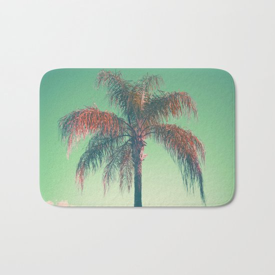 Red palm tree Bath Mat