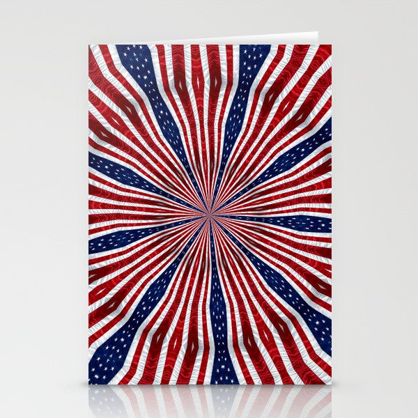 American Flag Kaleidoscope Abstract 1 Stationery Cards