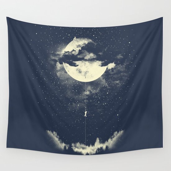 MOON CLIMBING Wall Tapestry