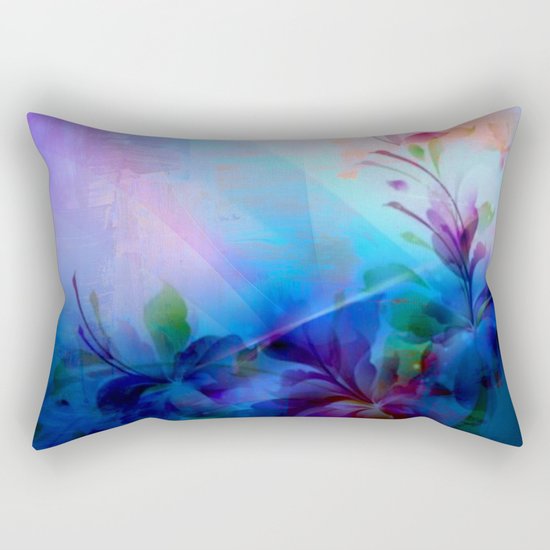 Sunset Painterly Floral Rectangular Pillow