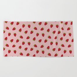 Cute Strawberries Beach Towel