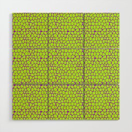 Neon Green Purple Giraffe Pattern Wood Wall Art