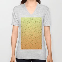 Scattered Pines on Yellow V Neck T Shirt