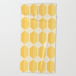 Hexagonal Pattern - Golden Spell Beach Towel