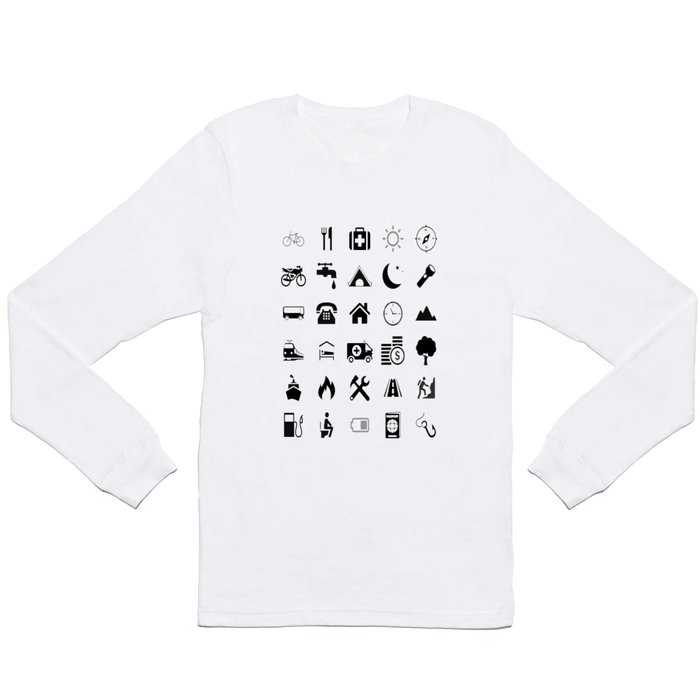 Extreme White Icon model: Traveler emoticon help for travel t-shirt Long Sleeve T Shirt