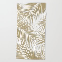 Palm Leaves - Gold Cali Vibes #6 #tropical #decor #art #society6 Beach Towel